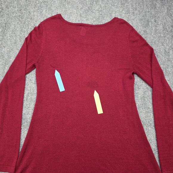 Soft Surroundings Sweater Tunic Womens Medium Burgundy Zip Hemp Tencel Cashmere - Picture 14 of 16